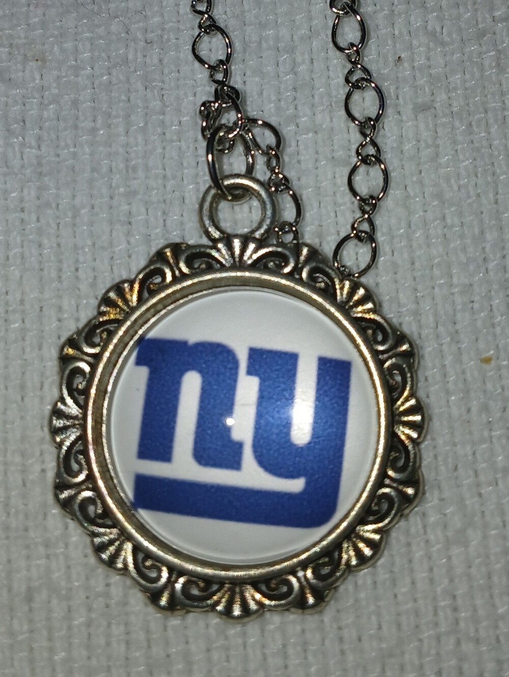 NWT NY Blue Logo Pendant Necklace - Fan Jewelry
